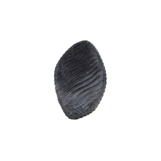Nkosi Kufi Hat featuring a deep black color, a flat-top cylindrical crown, and a vertical wave-textured finish