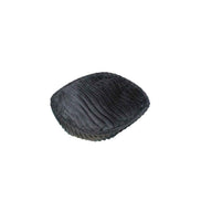 Nkosi Kufi Hat featuring a deep black color, a flat-top cylindrical crown, and a vertical wave-textured finish