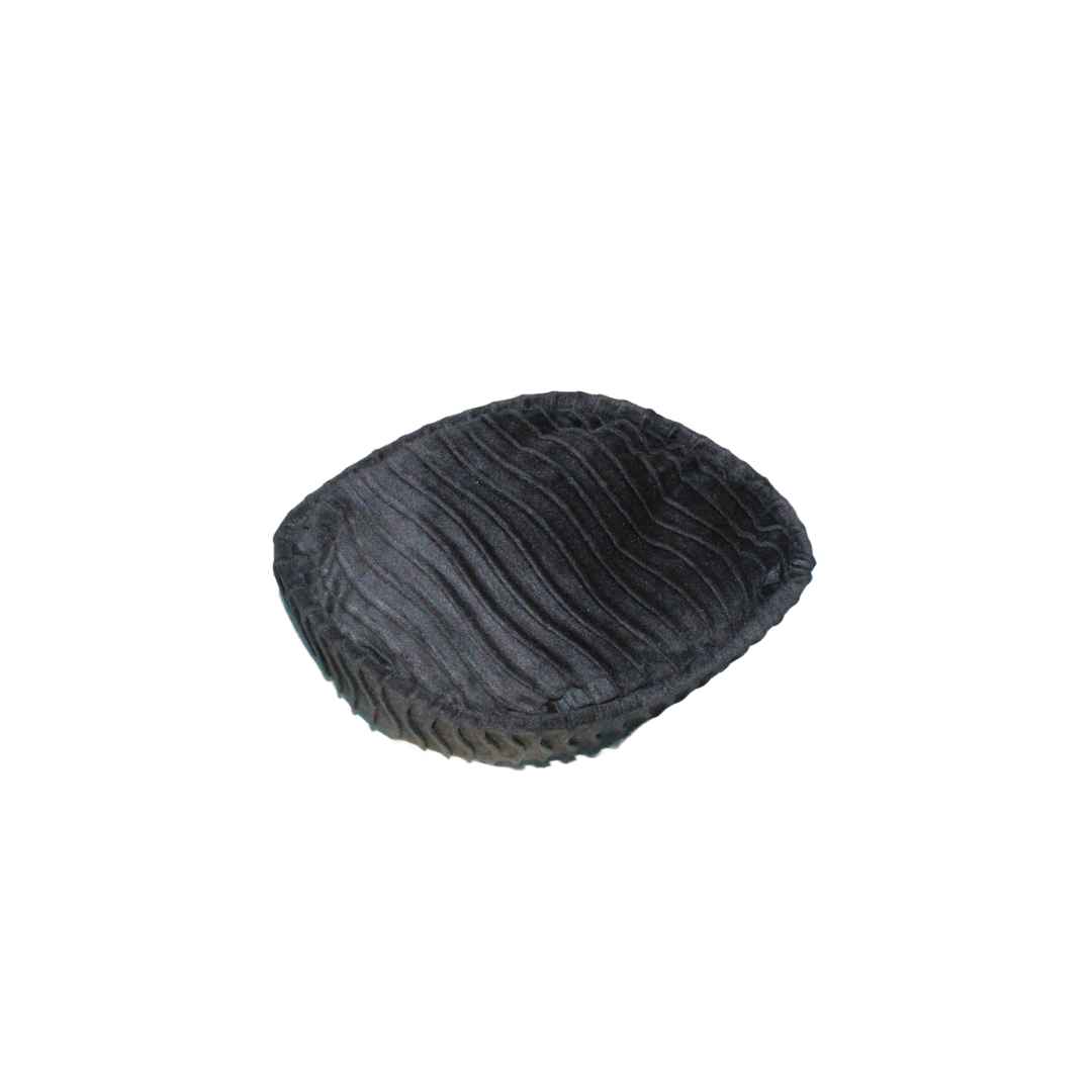 Nkosi Kufi Hat featuring a deep black color, a flat-top cylindrical crown, and a vertical wave-textured finish