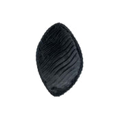 Nkosi Kufi Hat featuring a deep black color, a flat-top cylindrical crown, and a vertical wave-textured finish