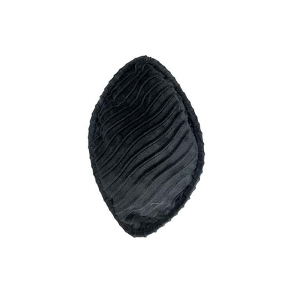 Nkosi Kufi Hat featuring a deep black color, a flat-top cylindrical crown, and a vertical wave-textured finish