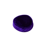 Nze Cap featuring a deep amethyst purple velvet, a structured oval top, and a matching velvet-covered base.