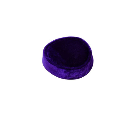Nze Cap featuring a deep amethyst purple velvet, a structured oval top, and a matching velvet-covered base.