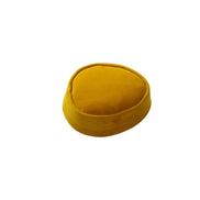 Nze Cap featuring a mustard yellow velvet body and a classic oval-shaped crown
