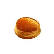 Nze Cap featuring a vibrant marigold orange velvet body and a classic oval-shaped crown