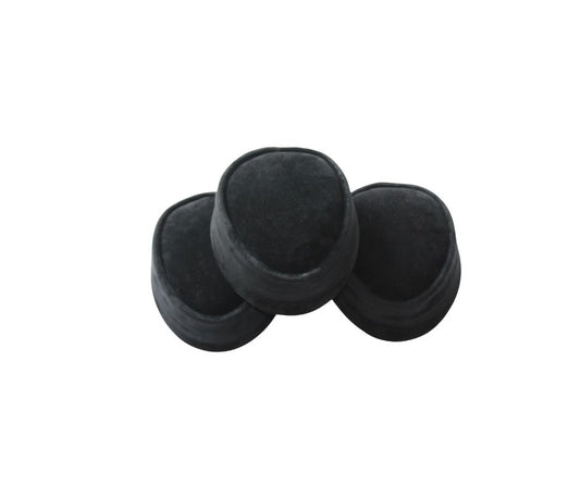 Nze Cap featuring a solid midnight black velvet finish, an oval top, and a seamless wrap-around brim.