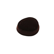 Nze Cap featuring a deep brown velvet body and a classic oval-shaped crown