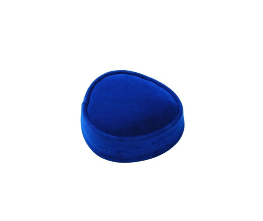 Nze Cap featuring a rich royal blue velvet texture, an oval-shaped crown, and a reinforced circular brim.