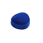 Nze Cap featuring a rich royal blue velvet texture, an oval-shaped crown, and a reinforced circular brim.