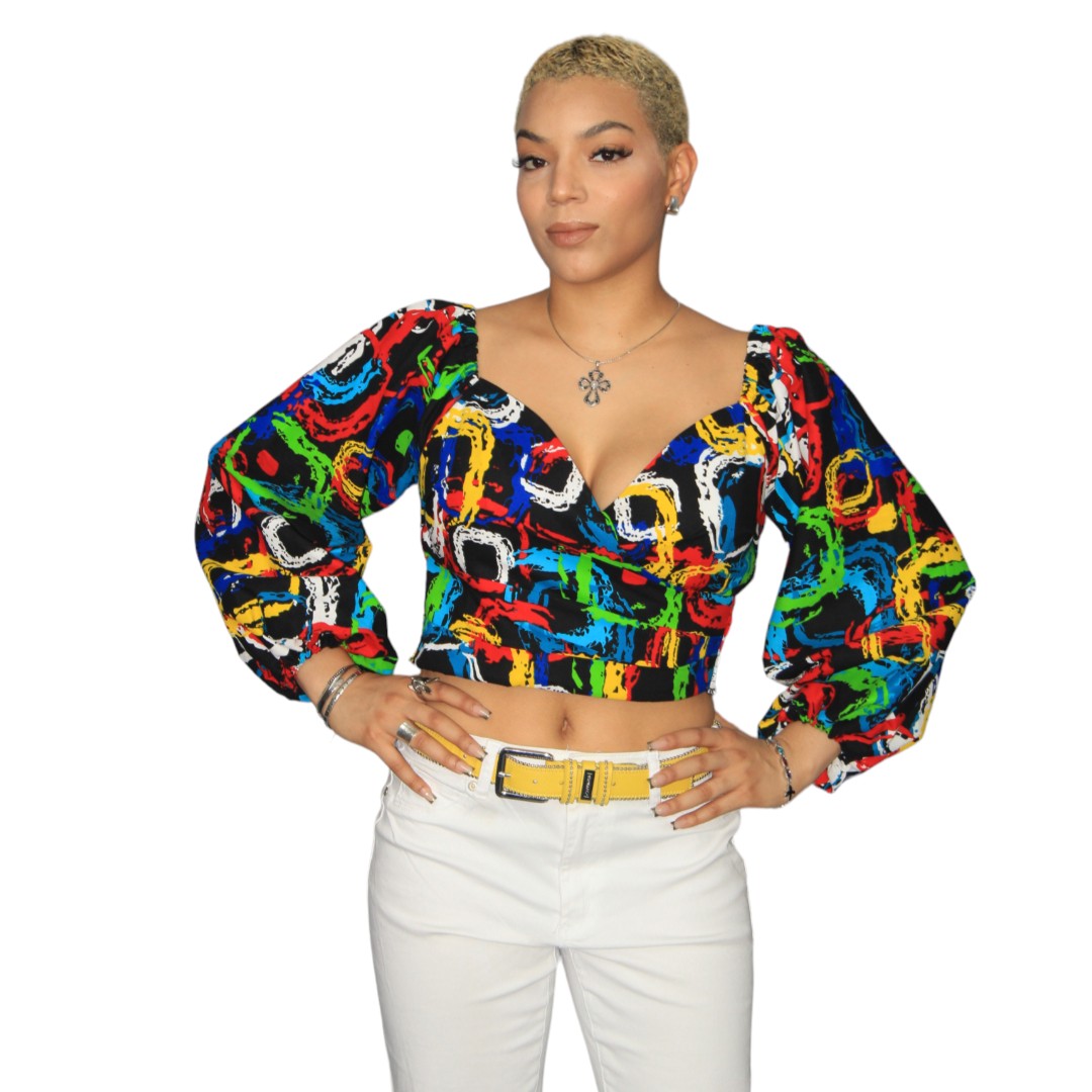 Smocked double layered ankara peplum Top