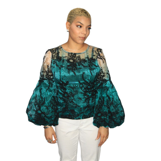 Peplum Tops in Lightly Dark Green