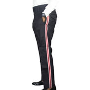 Side Stripes Jeans Pants, Side Stripes Denim Pants, Mens Clothing, Men Wear Red and White