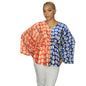 Blue and Orange Lightly Smoked Customed Made Blouse