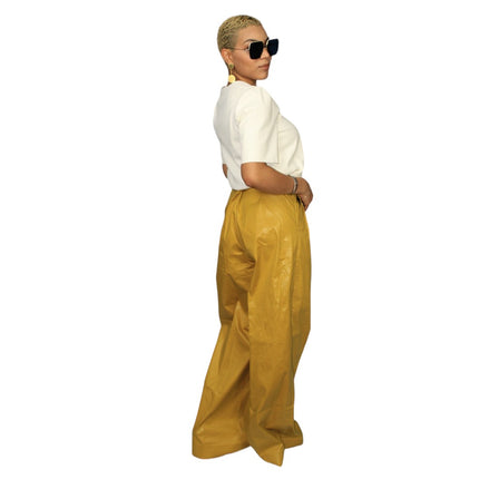 Yellow Wide Leg Palazzo Pants