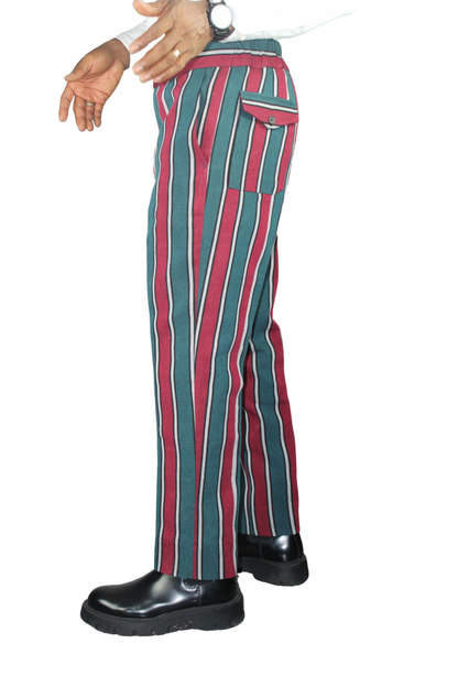 Trendy Asoke Pants, Asoke Denim Pants, Mens Clothing, Men Wear Red and Green