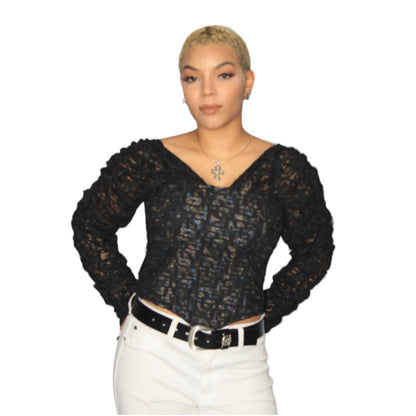 Lace overlay Bustier Blouse