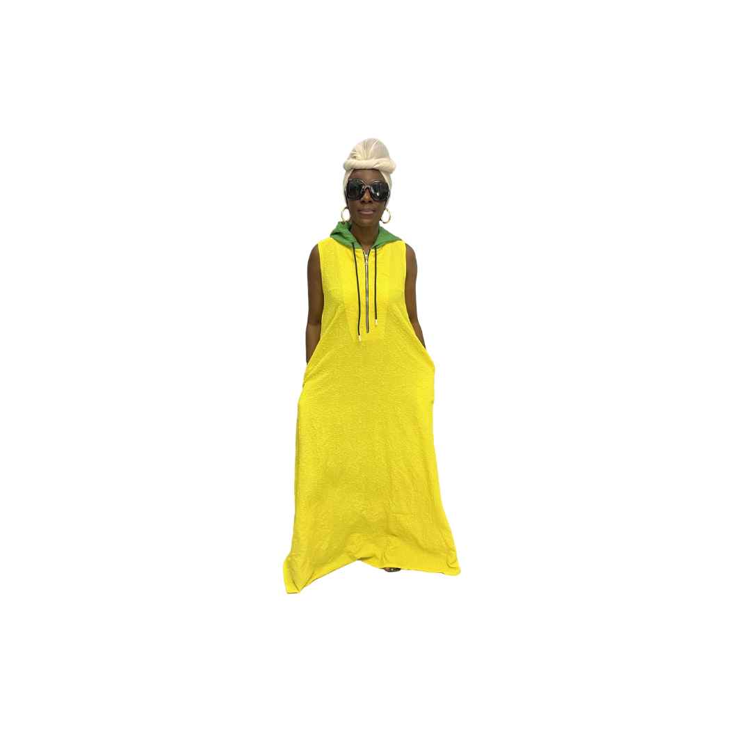Yellow Light thin Chiffon Fit and Flared Maxi Dress