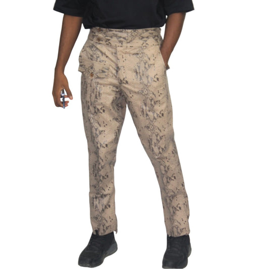 Animal Print Mens Pants with patch pockets