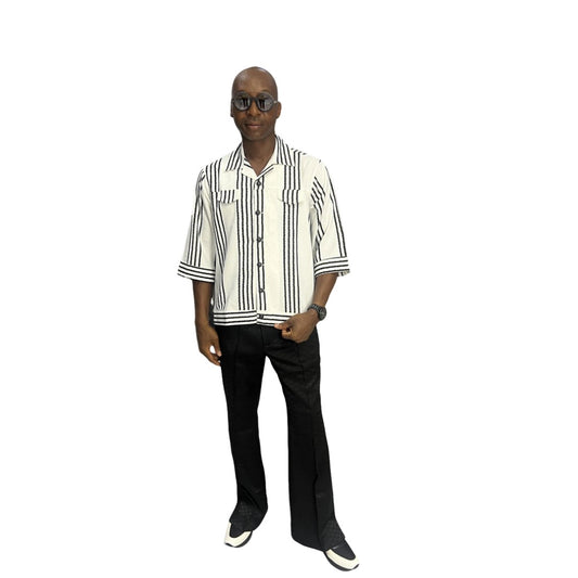 White and Black Striped Shirt