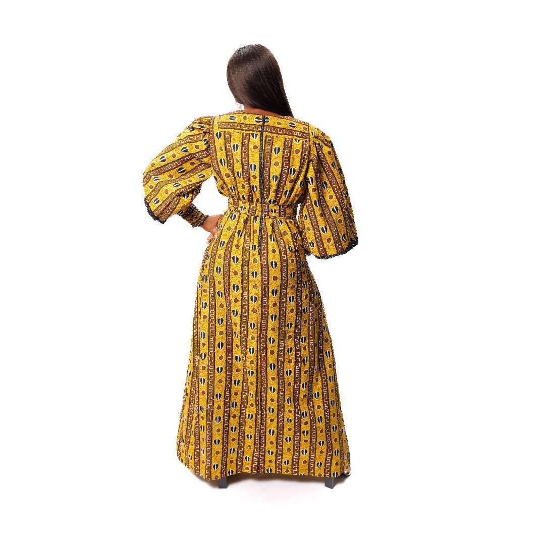 African Print Kimono Style Maxi Dress, African Wax Kimono Dress, Ankara Dress