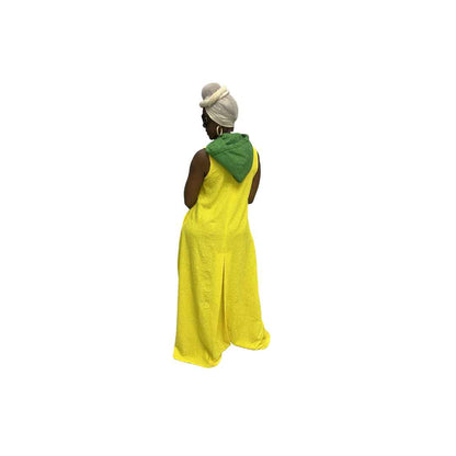 Yellow Light thin Chiffon Fit and Flared Maxi Dress