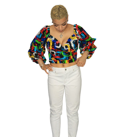 Smocked double layered ankara peplum Top