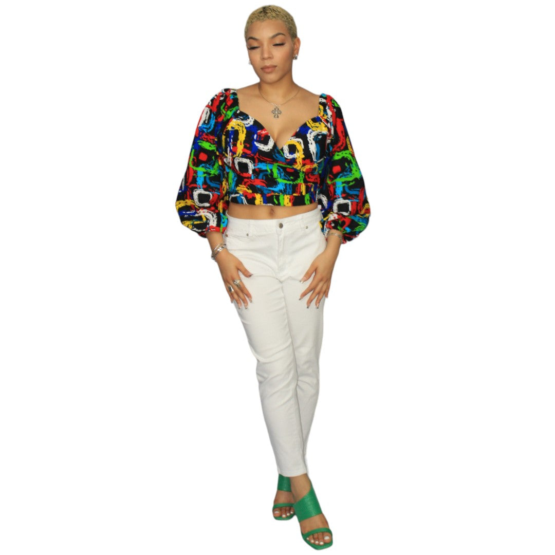 Smocked double layered ankara peplum Top