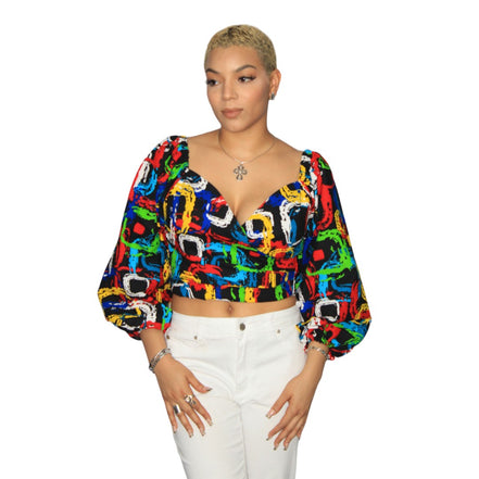 Smocked double layered ankara peplum Top