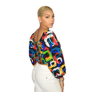 Smocked double layered ankara peplum Top