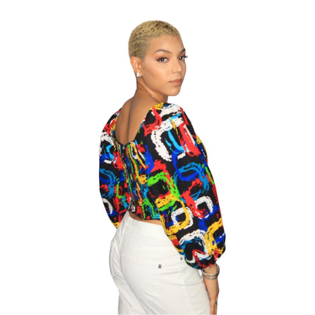 Smocked double layered ankara peplum Top