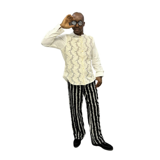 White Cotton Shirt with Flared Pants