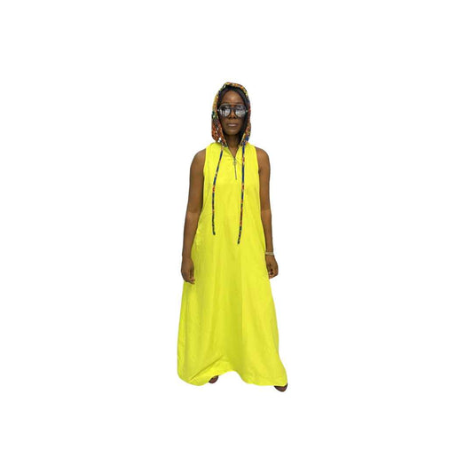 Yellow Light thin Chiffon Fit and Flared Maxi Dress