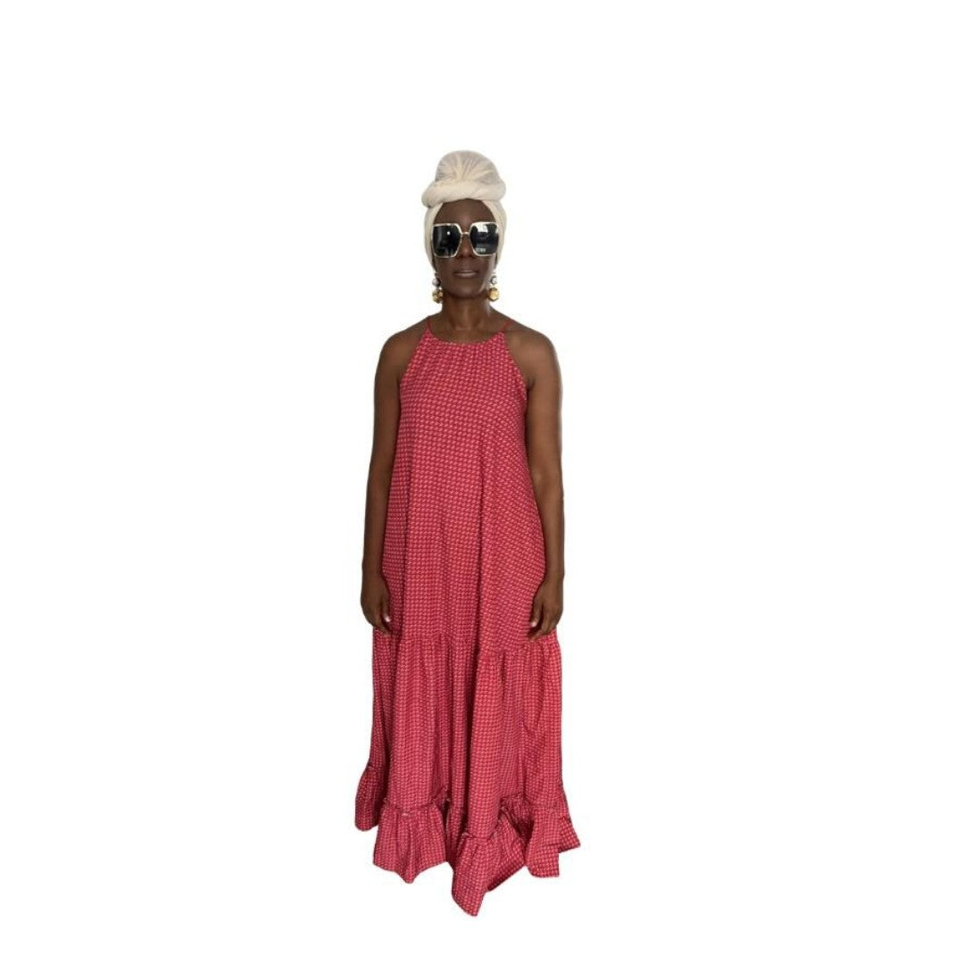 Red Tiered Maxi Dress
