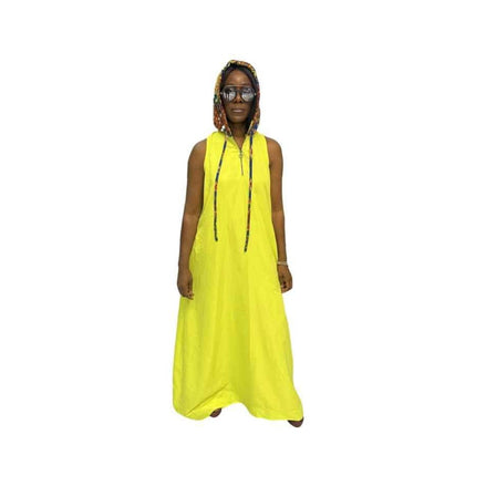Yellow Light thin Chiffon Fit and Flared Maxi Dress