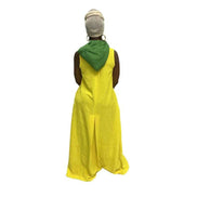 Yellow Light thin Chiffon Fit and Flared Maxi Dress