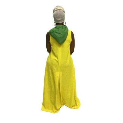 Yellow Light thin Chiffon Fit and Flared Maxi Dress