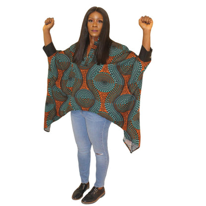 African Print Batwing Top, African inspired print Top, Batwing Blouse