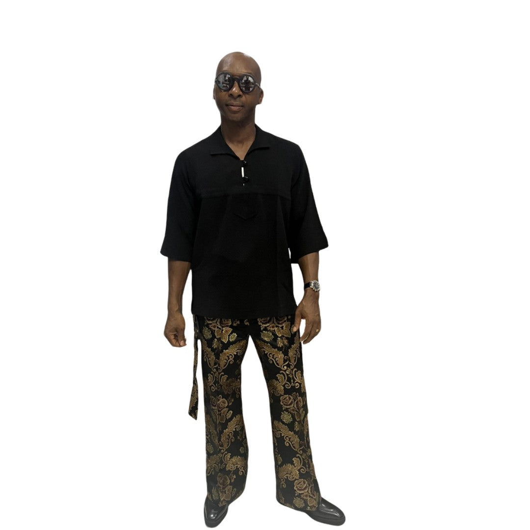Jacquard Pants and Viscose Shirt