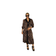 Animal Print Dress with Faux Leather Trimmings, Womens Clothing, African Womens Clothing.