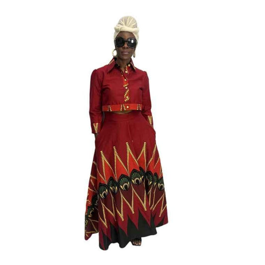 Red Multi-Color Outfit Set