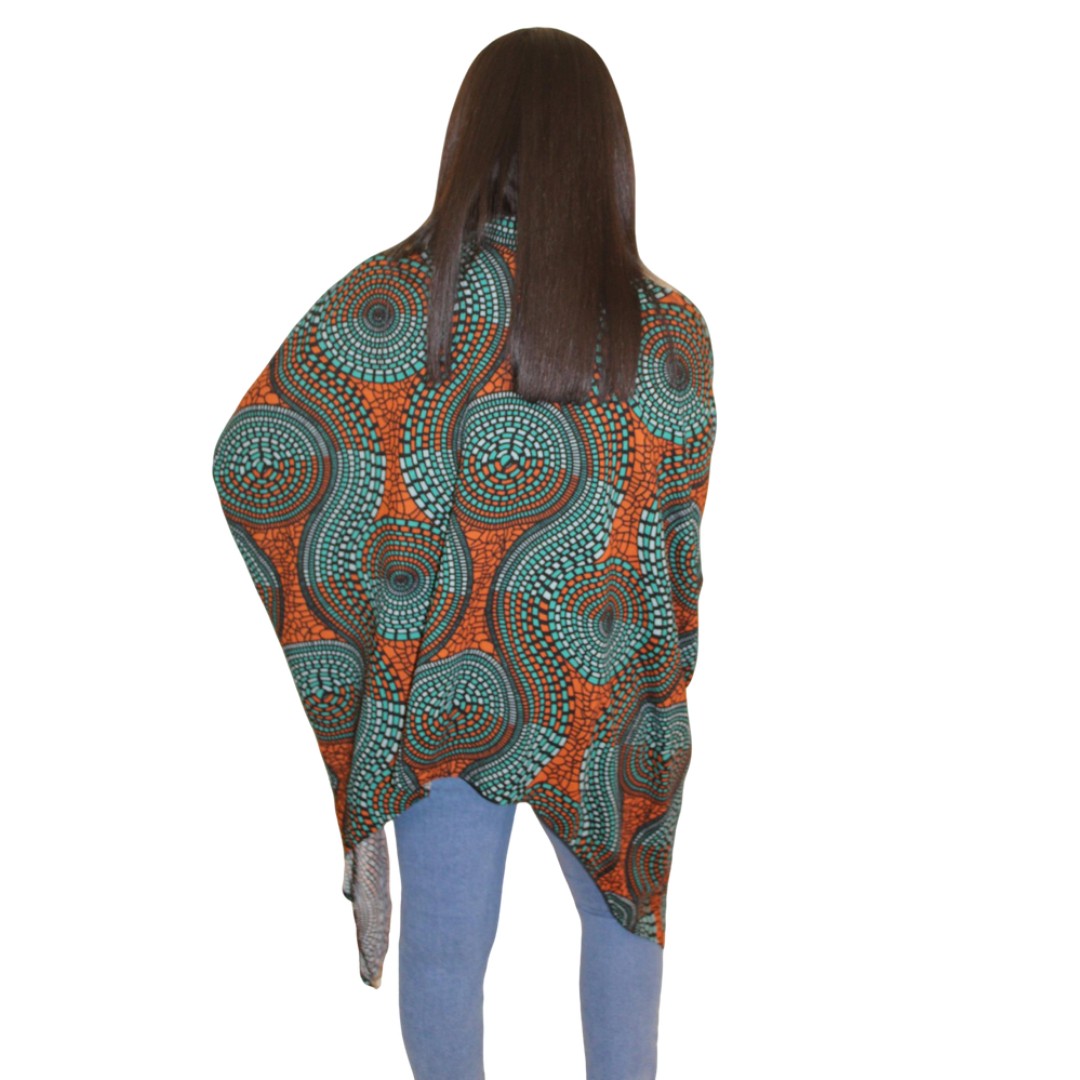 African Print Batwing Top, African inspired print Top, Batwing Blouse
