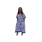 Blue and White Flared Maxi Dress