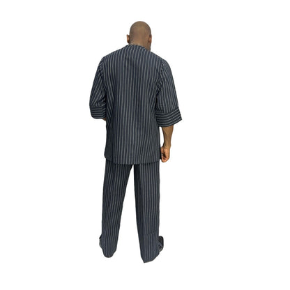 Blue and White Striped pants