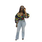 Multicolored Off the Shoulder Puff Sleeved Top, Ankara Crop Top