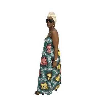 Multi-Colored Sleeveless Maxi Summer Dress