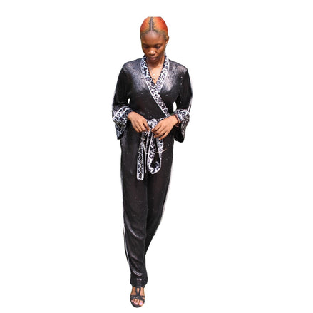 Sequin Pyjama Jumpsuit, Pyjama Kimono Style Jumpsuit Women, Wandizi Jumpsuit