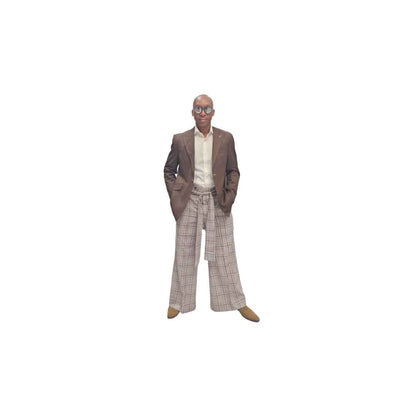 Brown Plaid Wide Leg Pants, Wide Leg Pants