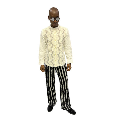 White Cotton Shirt with Flared Pants
