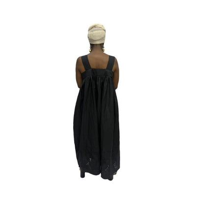 Black and White Bow Flared Maxi Dress