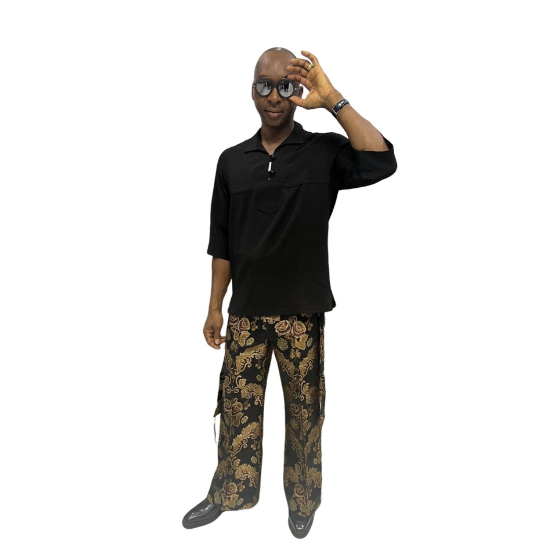 Jacquard Pants and Viscose Shirt